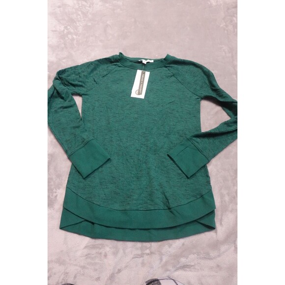 Threads 4 Thought Feather Fleece Tunic Pullover Sweater Green Women’s Small - Picture 1 of 6